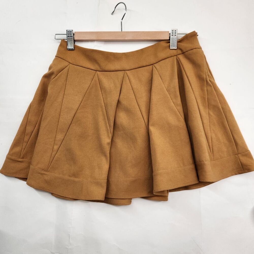 Jill Stuart Skirt Women's Size 2 Pleated Mini Skirt Golden Yellow‎ Designer Chic
